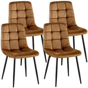 Set van 4 eetkamerstoelen Antibes fluweel