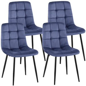 Set van 4 eetkamerstoelen Antibes fluweel