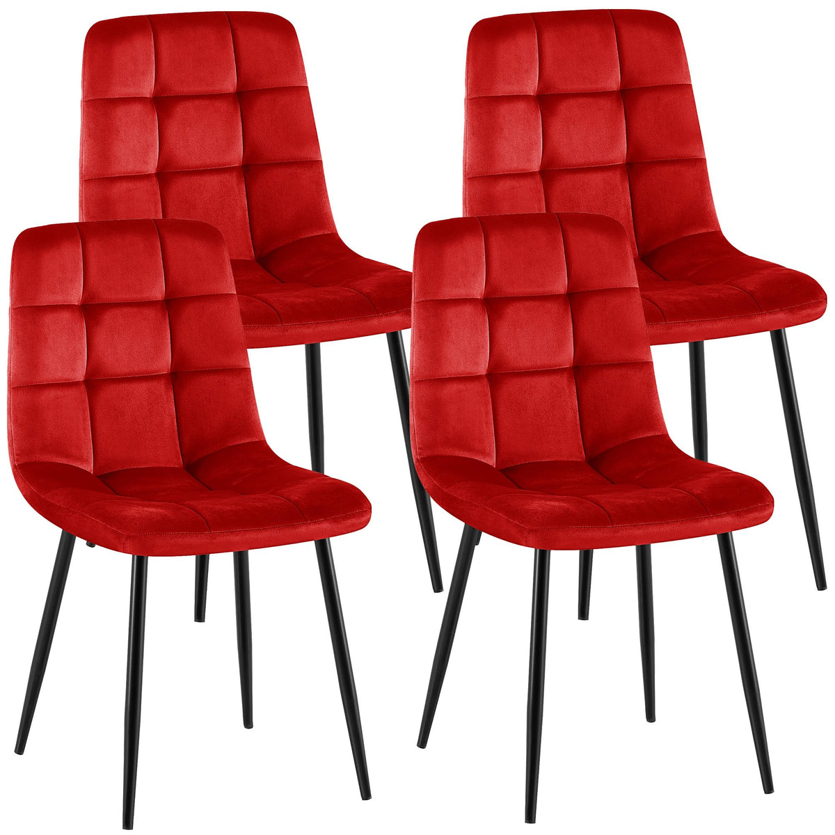 Set van 4 eetkamerstoelen Antibes fluweel