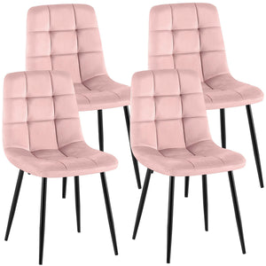 Set van 4 eetkamerstoelen Antibes fluweel
