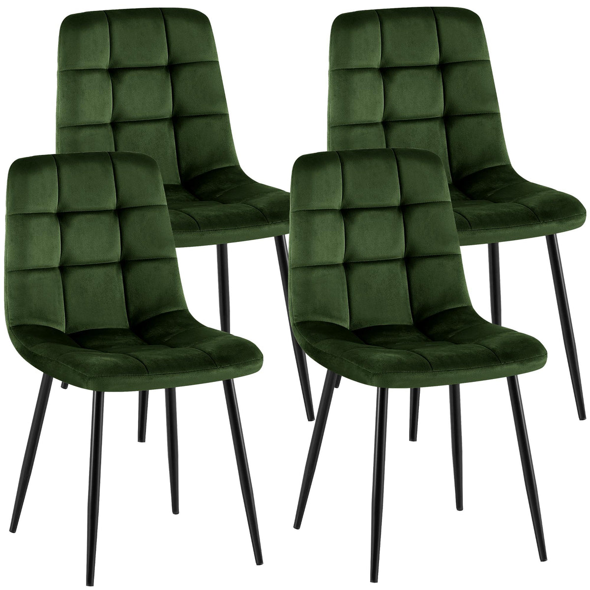 Set van 4 eetkamerstoelen Antibes fluweel