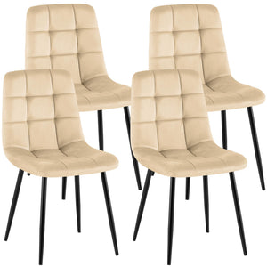 Set van 4 eetkamerstoelen Antibes fluweel
