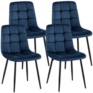 Set van 4 eetkamerstoelen Antibes fluweel