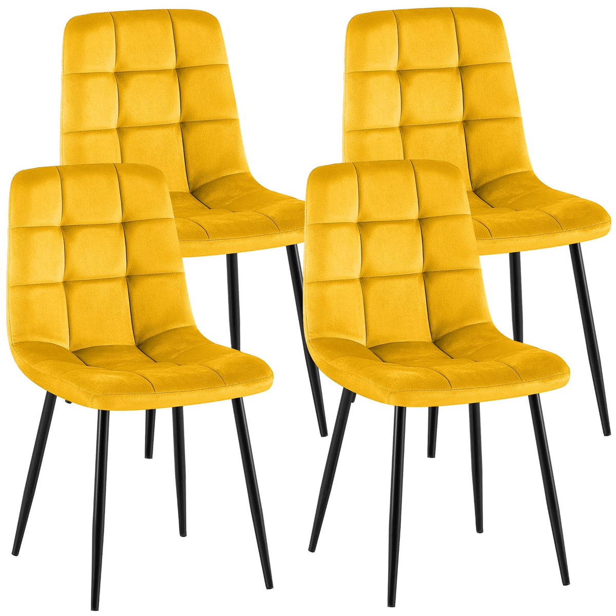 Set van 4 eetkamerstoelen Antibes fluweel