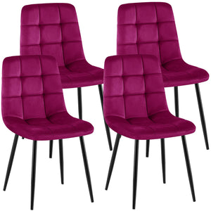 Set van 4 eetkamerstoelen Antibes fluweel