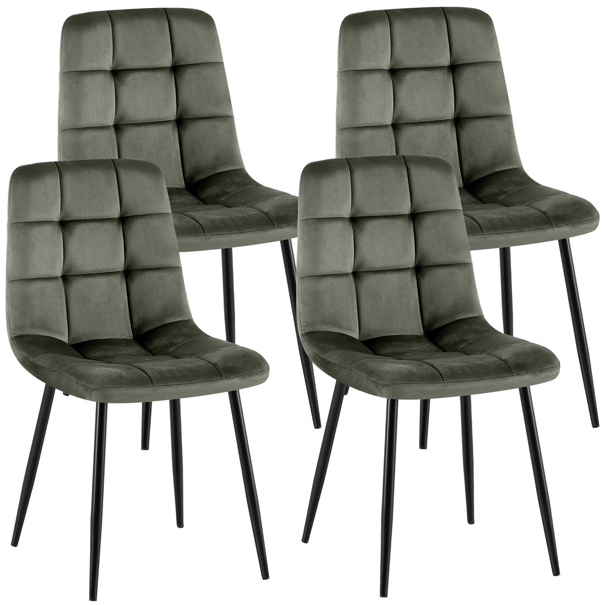Set van 4 eetkamerstoelen Antibes fluweel