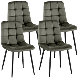 Set van 4 eetkamerstoelen Antibes fluweel