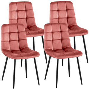 Set van 4 eetkamerstoelen Antibes fluweel