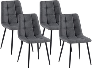 Set van 4 eetkamerstoelen Asti met stoffen bekleding