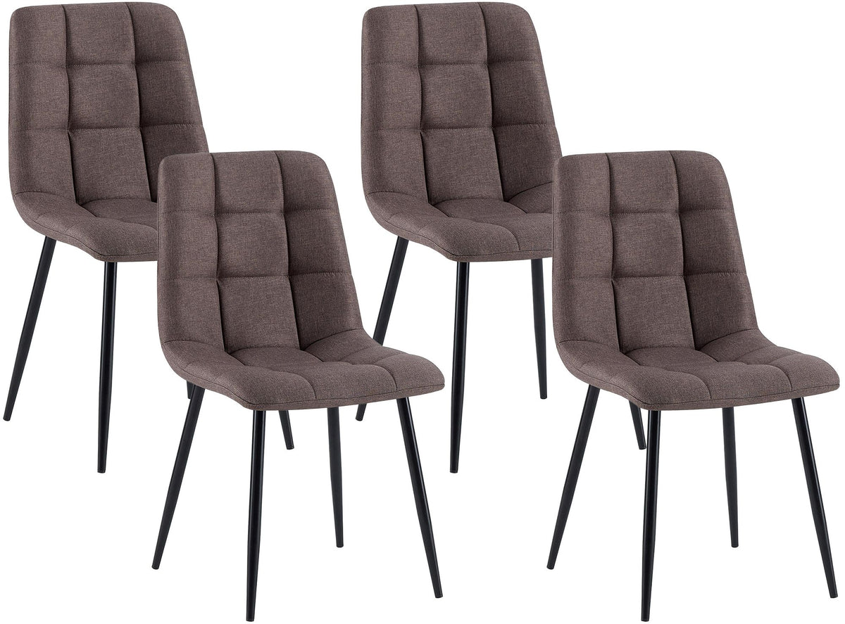 Set van 4 eetkamerstoelen Asti met stoffen bekleding
