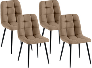Set van 4 eetkamerstoelen Asti met stoffen bekleding