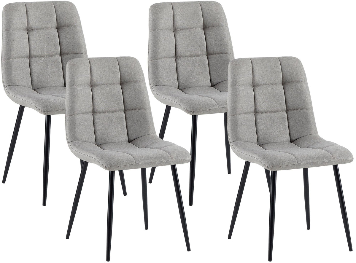 Set van 4 eetkamerstoelen Asti met stoffen bekleding