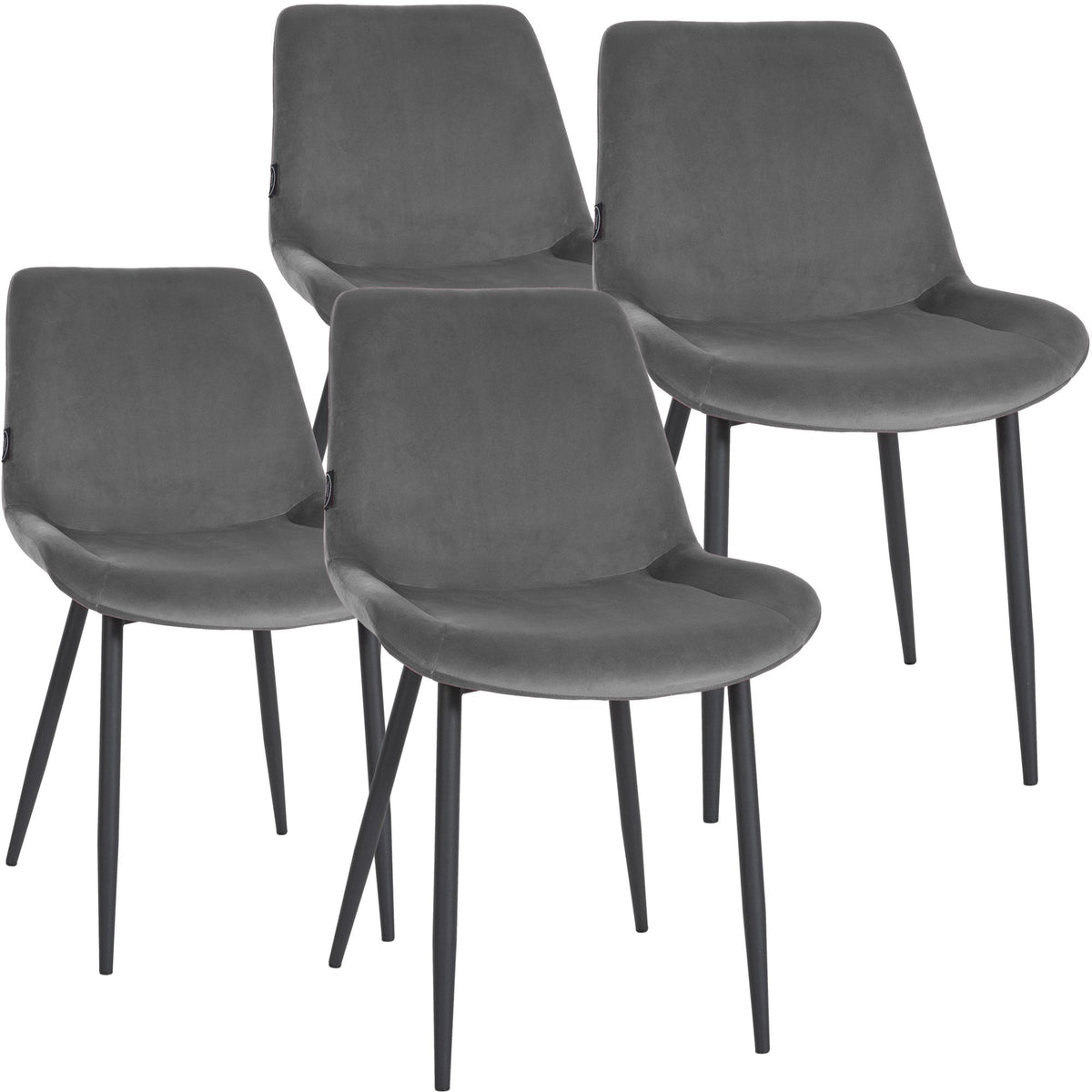 Set van 4 eetkamerstoelen Victoria fluweel