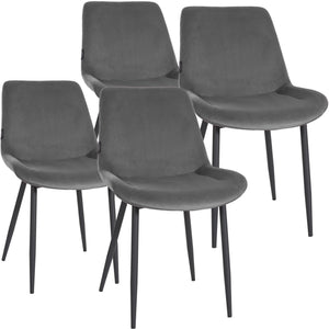 Set van 4 eetkamerstoelen Victoria fluweel