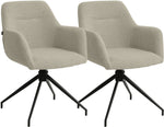 Set van 2 eetkamerstoelen Merlinda met bekleding van teddystof