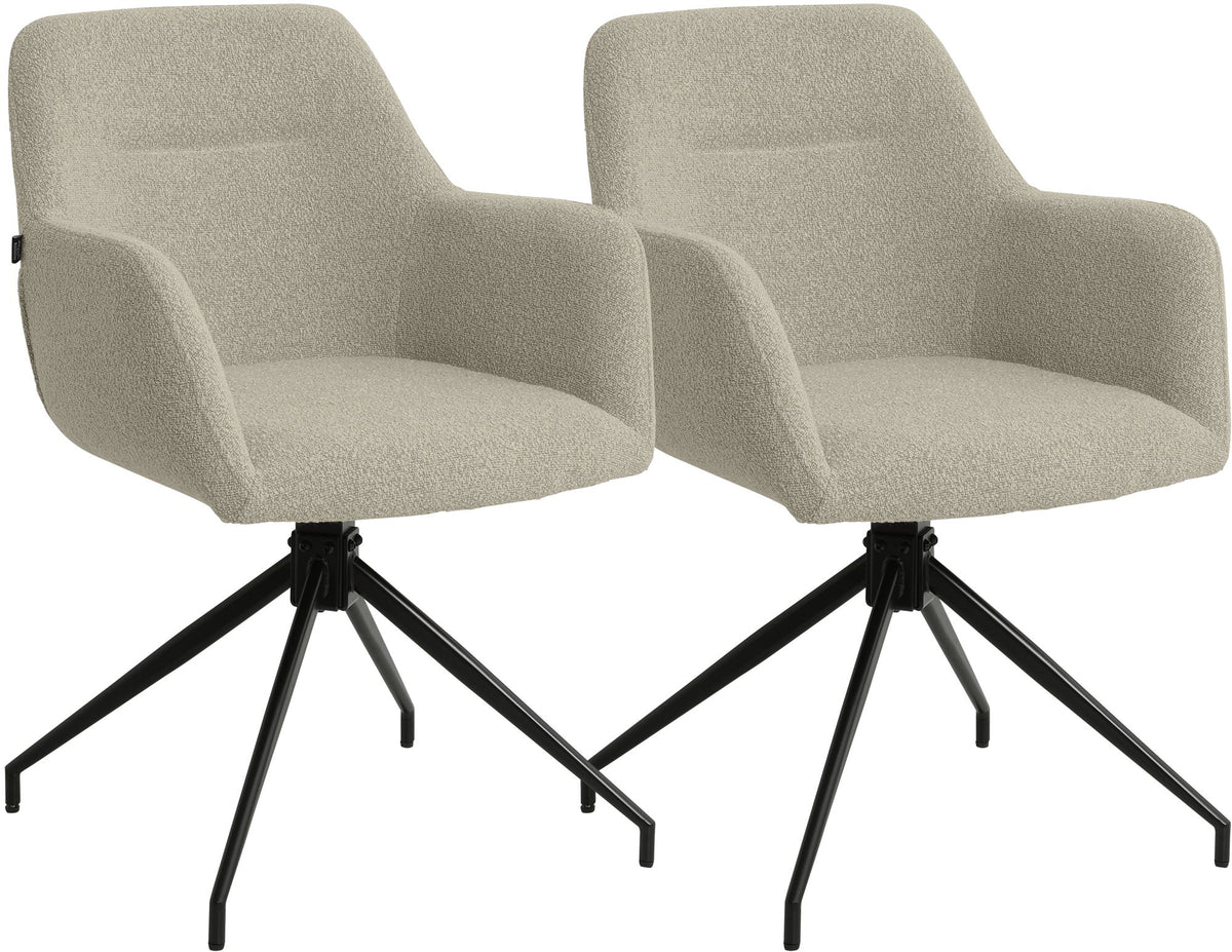 Set van 2 eetkamerstoelen Merlinda met bekleding van teddystof