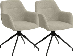 Set van 2 eetkamerstoelen Merlinda met bekleding van teddystof