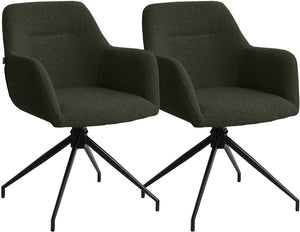 Set van 2 eetkamerstoelen Merlinda met bekleding van teddystof