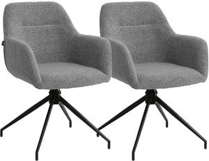Set van 2 eetkamerstoelen Merlinda met bekleding van teddystof