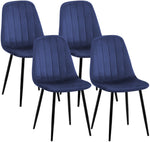 Set van 4 eetkamerstoelen Baxter met fluwelen bekleding