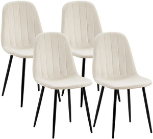 Set van 4 eetkamerstoelen Baxter met fluwelen bekleding