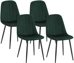 Set van 4 eetkamerstoelen Baxter met fluwelen bekleding