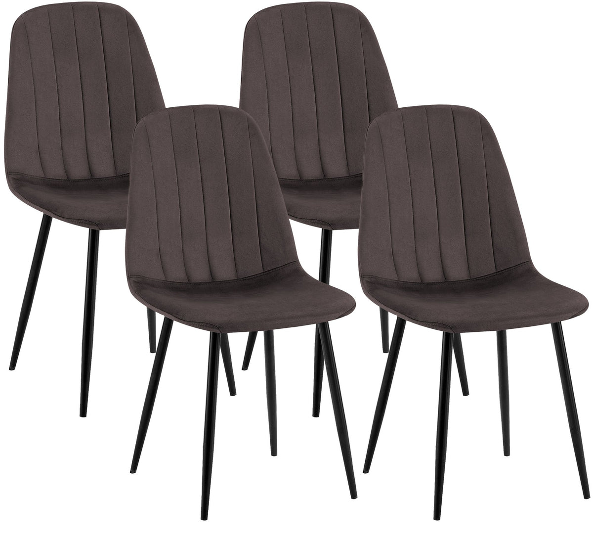 Set van 4 eetkamerstoelen Baxter met fluwelen bekleding