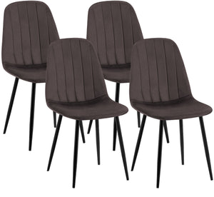 Set van 4 eetkamerstoelen Baxter met fluwelen bekleding