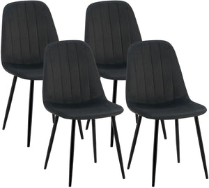 Set van 4 eetkamerstoelen Baxter met fluwelen bekleding