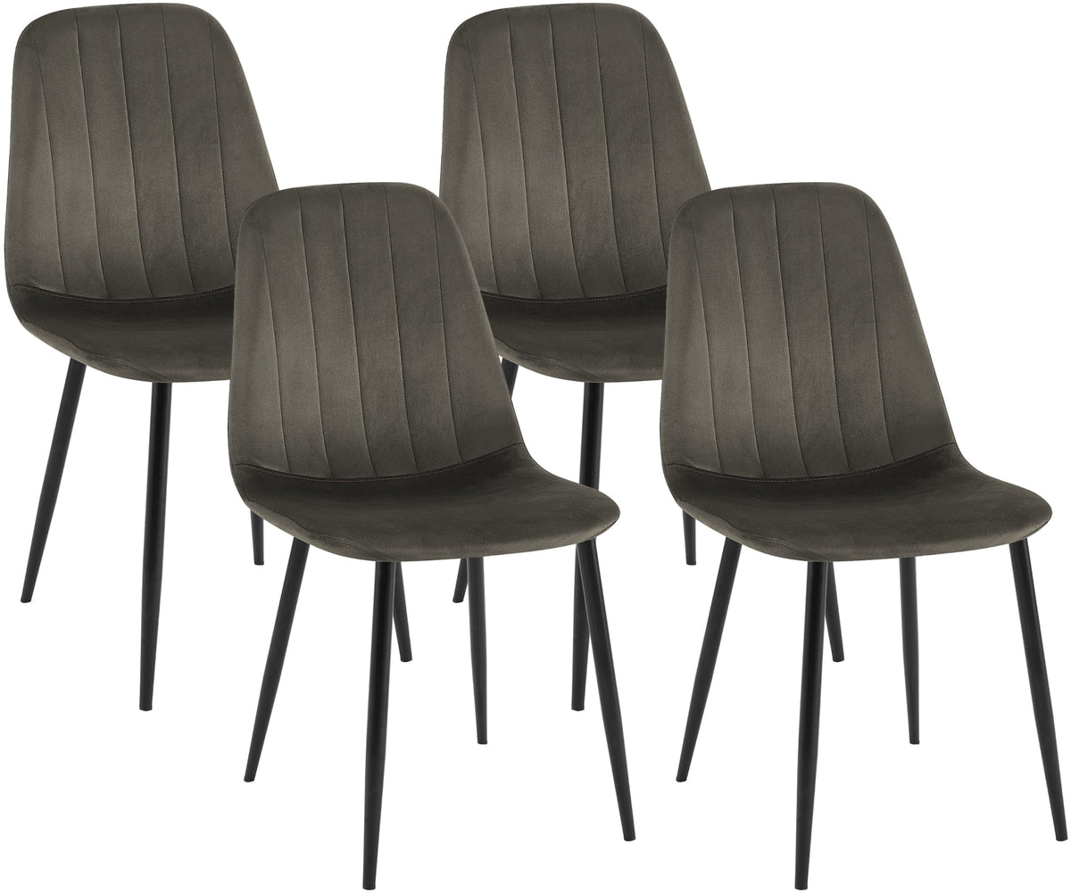 Set van 4 eetkamerstoelen Baxter met fluwelen bekleding