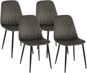 Set van 4 eetkamerstoelen Baxter met fluwelen bekleding