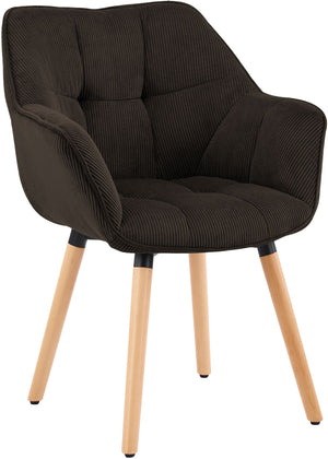 Eetkamerstoel Milford met ribfluwelen bekleding
