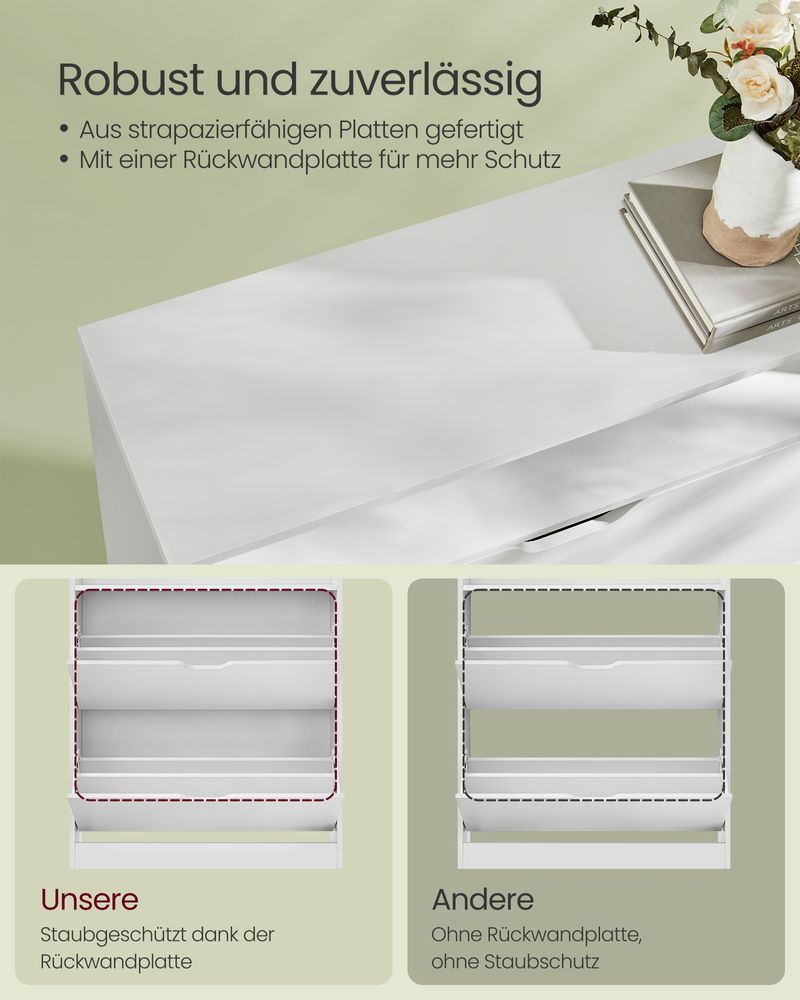 Schoenenkast – Ruimtebesparend Ontwerp – Voor 11–16 Paar Schoenen – Verstelbare Indeling – 80 cm Breed