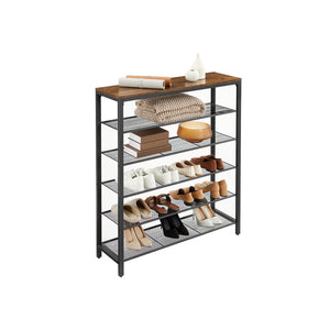 Schoenenrek 5 Lagen – Industriële Schoenenkast – Schoenenrek voor 20 Paar – 100 x 30 x 110 cm