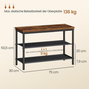 Schoenenrek Metaal – 3 Niveaus – Plaatsbesparend – Voor Hal en Entree