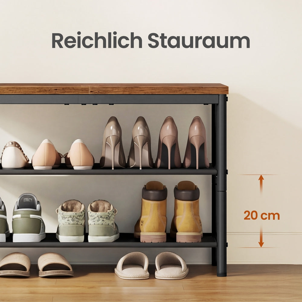 Schoenenrek Metaal – 3 Niveaus – Plaatsbesparend – Voor Hal en Entree