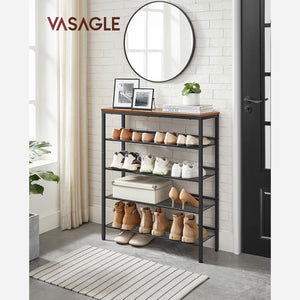 Schoenenrek 5 Lagen – Industriële Schoenenkast – Schoenenrek voor 20-25 Paar – 75 x 28 x 93 cm