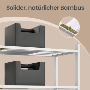 Schoenenrek Bamboe – 3 Niveaus – Stapelbaar en Plaatsbesparend – Voor Hal en Slaapkamer