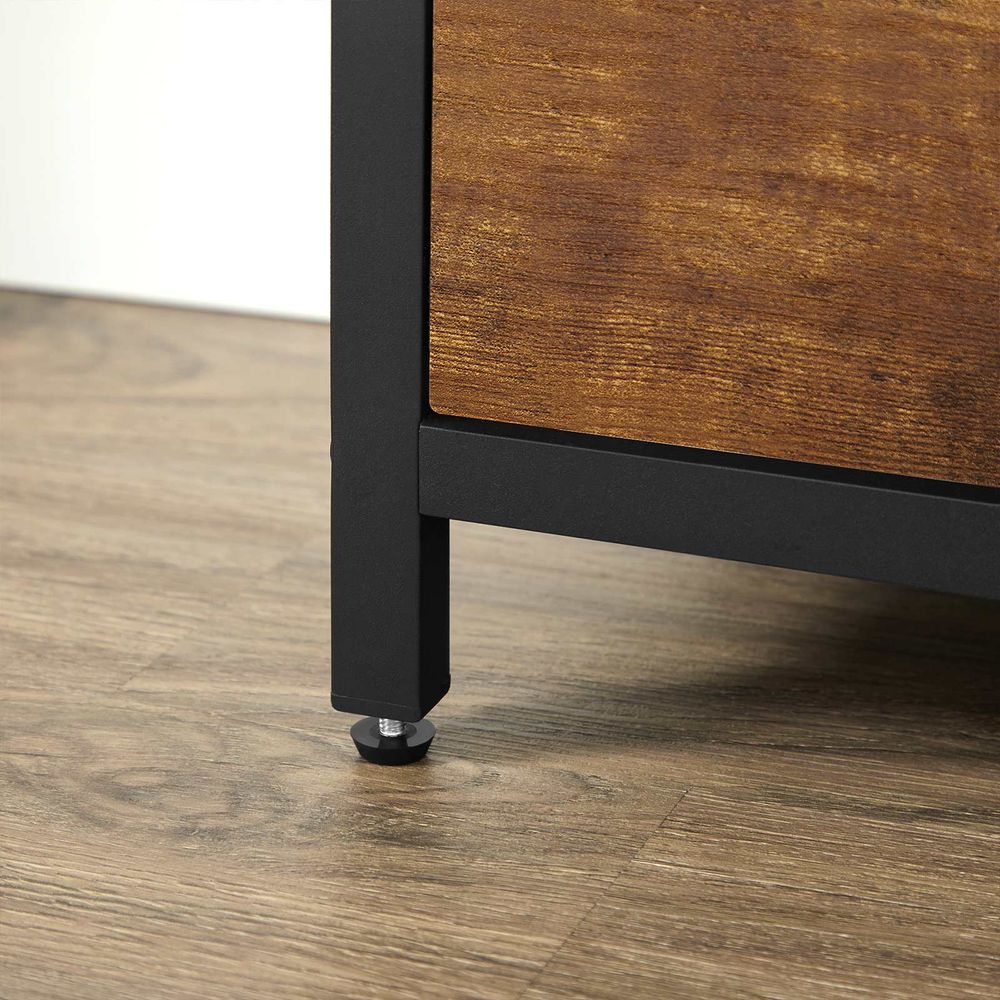 Schoenenkast met 3 Kleppen – Schoenenrek – Industriële Schoenenopberger met Staal en Houtlook