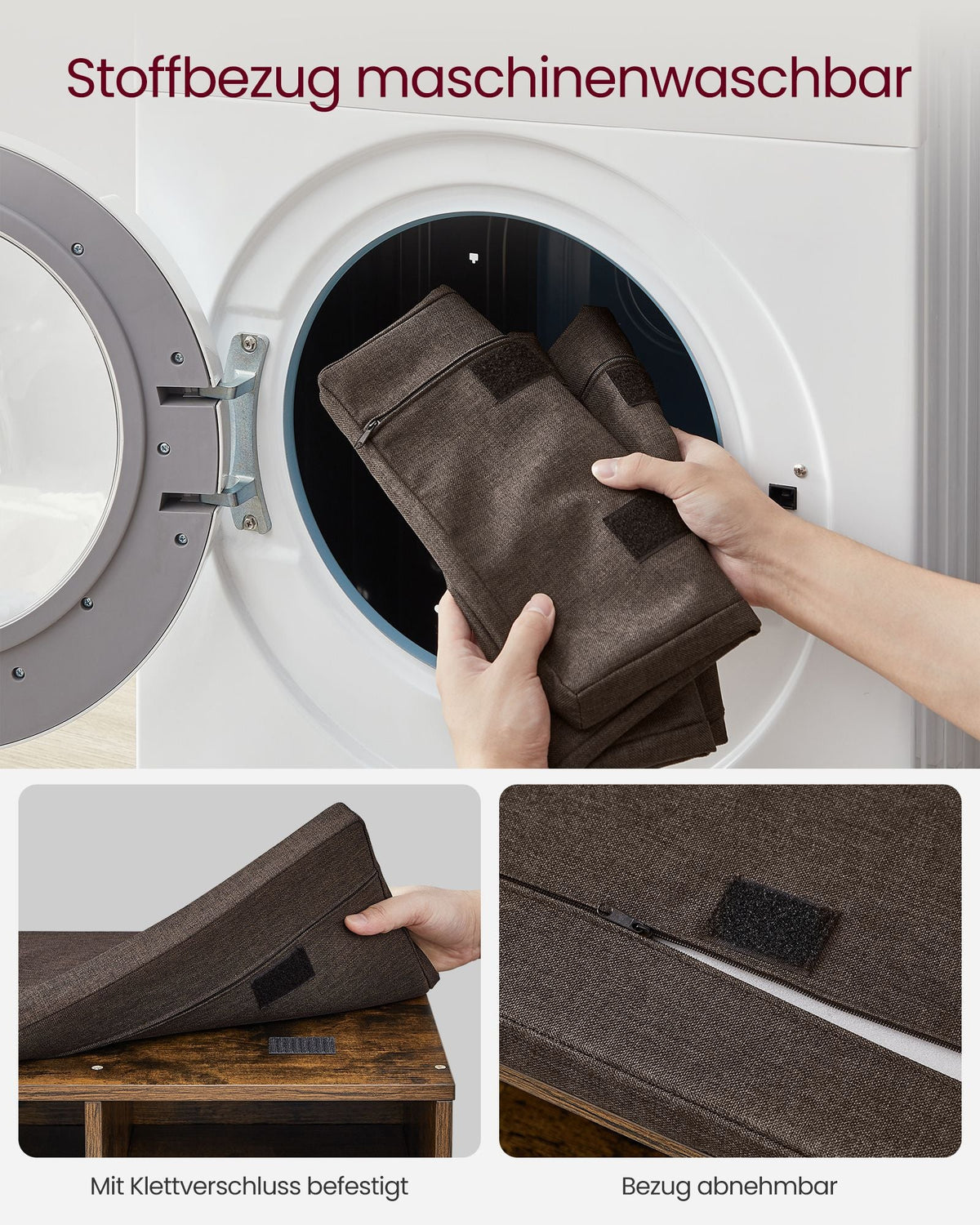 Schoenenbank met Opbergruimte – Verstelbare Planken – Linnenlook Bekleding – Tot 136 kg