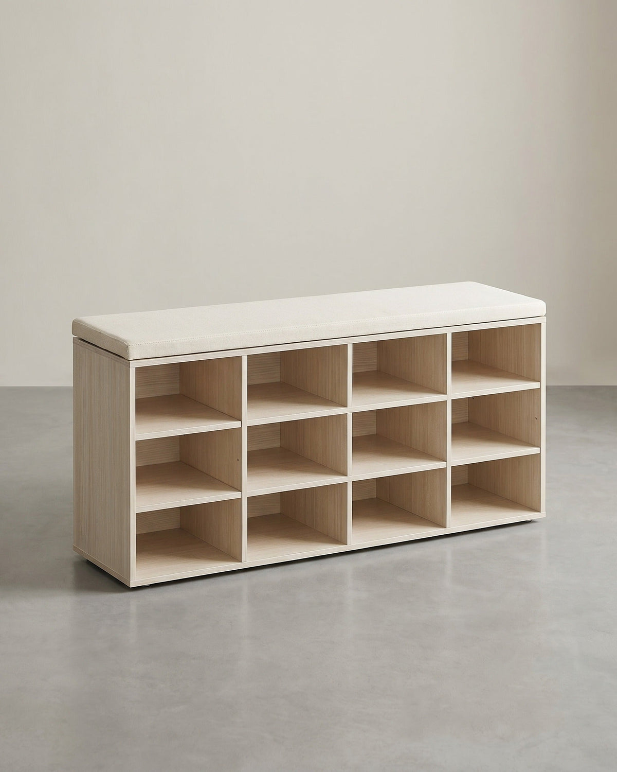 Schoenenbank met Opbergruimte – Verstelbare Planken – Linnenlook Bekleding – Tot 136 kg