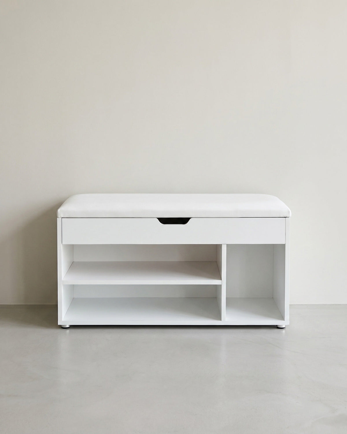 Schoenenbank met Opbergruimte 80 cm – Wit met Zitkussen – Halmeubel / Schoenenkast tot 150 kg