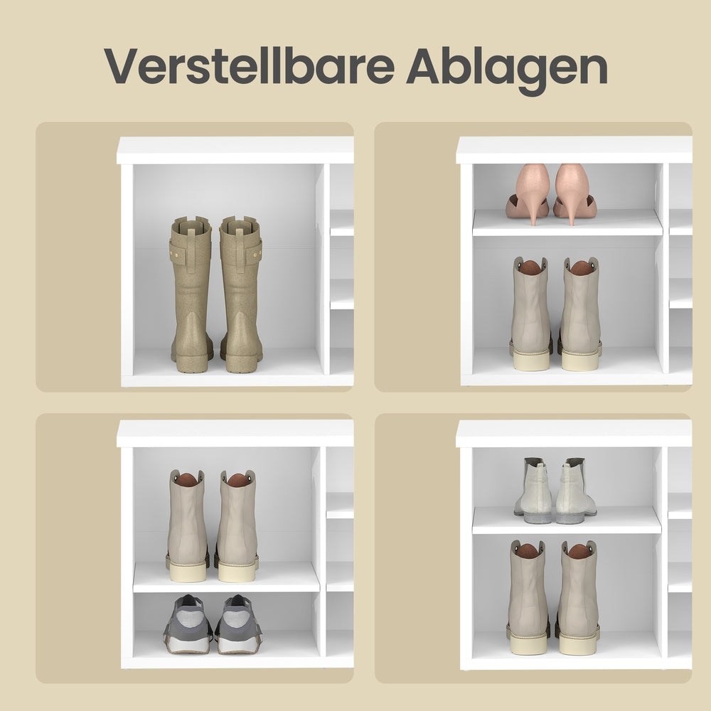 Schoenenbank met 6 Vakken – Zitbank met Opbergruimte – Voor Hal en Entree