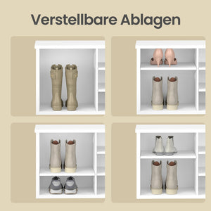 Schoenenbank met 6 Vakken – Zitbank met Opbergruimte – Voor Hal en Entree