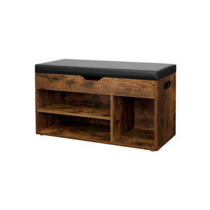 Schoenenbank met Opbergruimte – Schoenenrek met Kussen – Opbergbank voor Hal – 80 x 30 x 44 cm