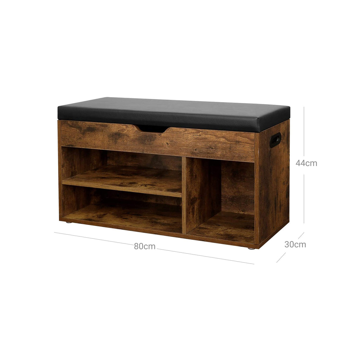 Schoenenbank met Opbergruimte – Schoenenrek met Kussen – Opbergbank voor Hal – 80 x 30 x 44 cm